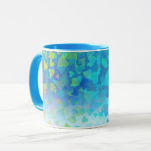 Falling Hearts Baby Blue Mug