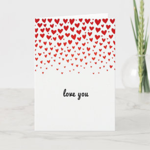 Falling Hearts Love You Card