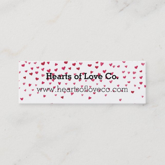 Falling Hearts Mini Business Card (Front)