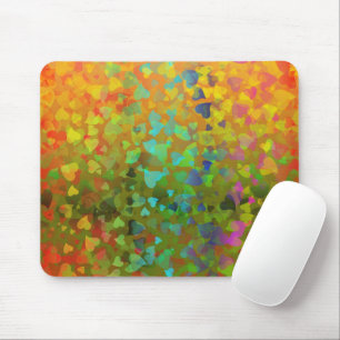 Falling Hearts Orange Mouse Mat