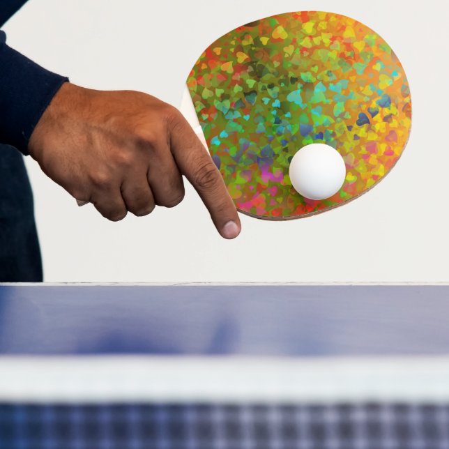 Falling Hearts Orange Ping Pong Paddle (Insitu)