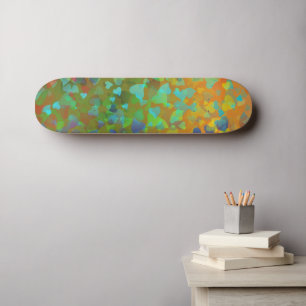 Falling Hearts Orange Skateboard
