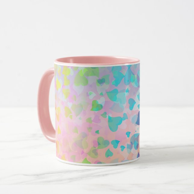 Falling Hearts Pink Mug (Front Left)
