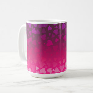 Falling Hearts Pink Purple Coffee Mug