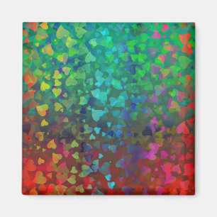 Falling Hearts Red and Green Magnet