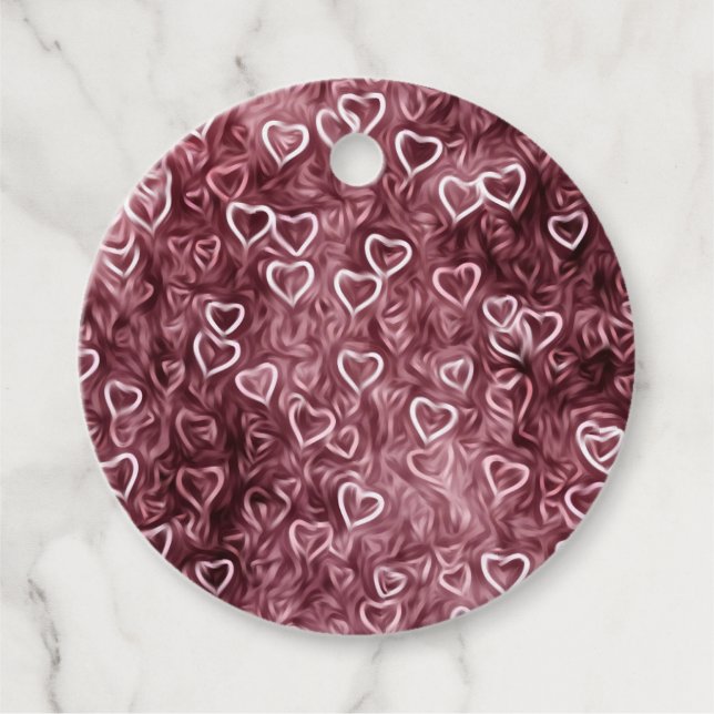 Falling Hearts - Red Favour Tags (Front)
