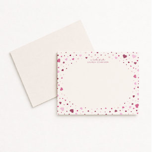 Falling Hearts Stationery Note Card