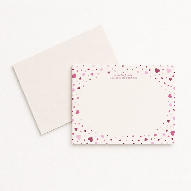 Falling Hearts Stationery Note Card (Creator Uploaded)