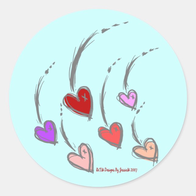 Falling Hearts Stickers (Front)