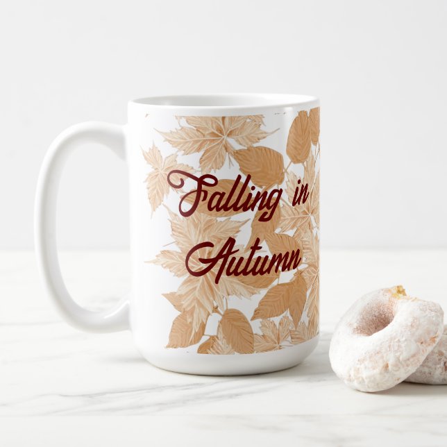 Falling in Autumn leaves Mug (With Donut)