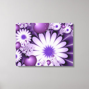 Falling in Love Abstract Flowers & Hearts Fractal Canvas Print