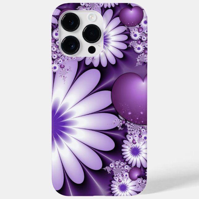 Falling in Love Abstract Flowers & Hearts Fractal Case-Mate iPhone Case (Back)