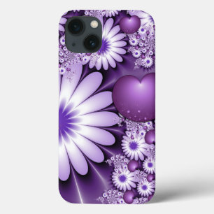 Falling in Love Abstract Flowers & Hearts Fractal iPhone 13 Case