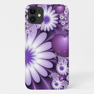 Falling in Love Abstract Flowers & Hearts Fractal iPhone 11 Case