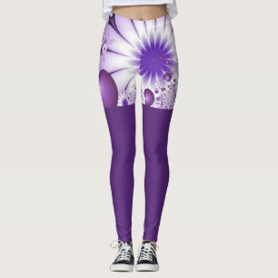 Falling in Love Abstract Flowers & Hearts Fractal Leggings