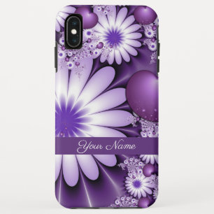 Falling in Love Abstract Flowers & Hearts Name iPhone XS Max Case