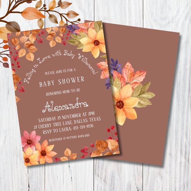 Falling in Love Autumn Baby Shower Invitation (Creator Uploaded)