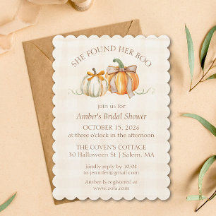 "Falling in Love" Autumn Rustic Fall Bridal Shower Invitation