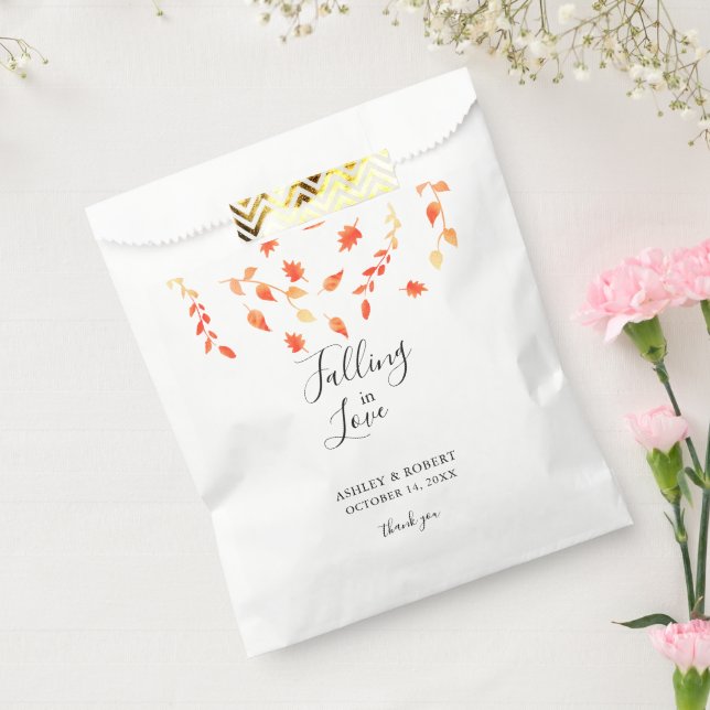 Falling in Love Autumn Wedding Bridal Foliage   Favour Bags (Sealed)
