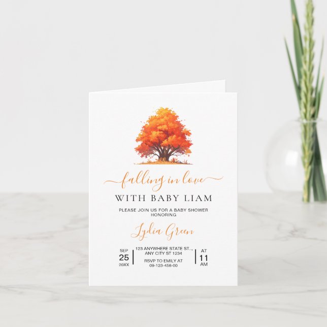Falling in Love Baby Shower, Autumn Baby Shower  Invitation (Front)