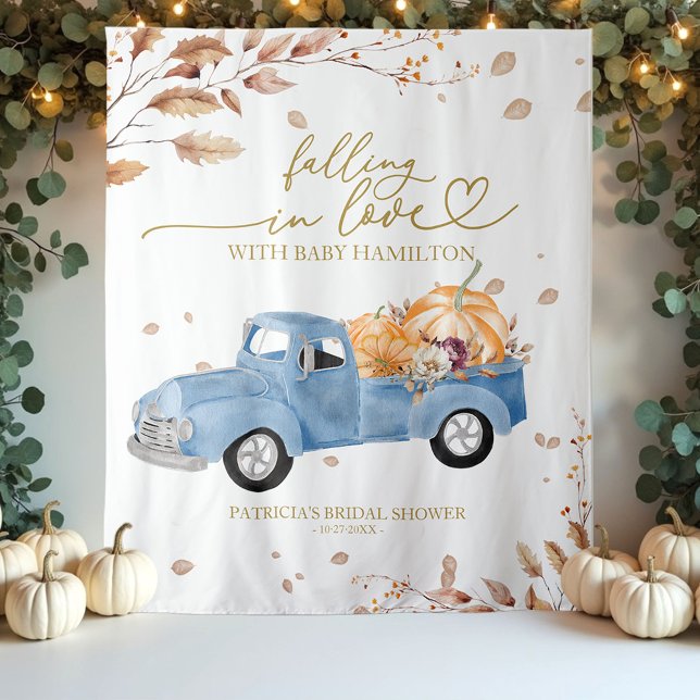Falling In Love Baby Shower Backdrop Tapestry (Creator Uploaded)