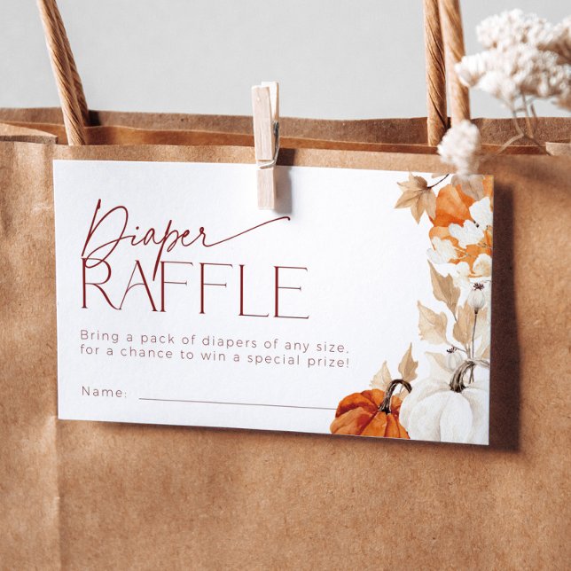 Falling in Love Baby Shower Diaper Raffle Ticket Enclosure Card (Creator Uploaded)