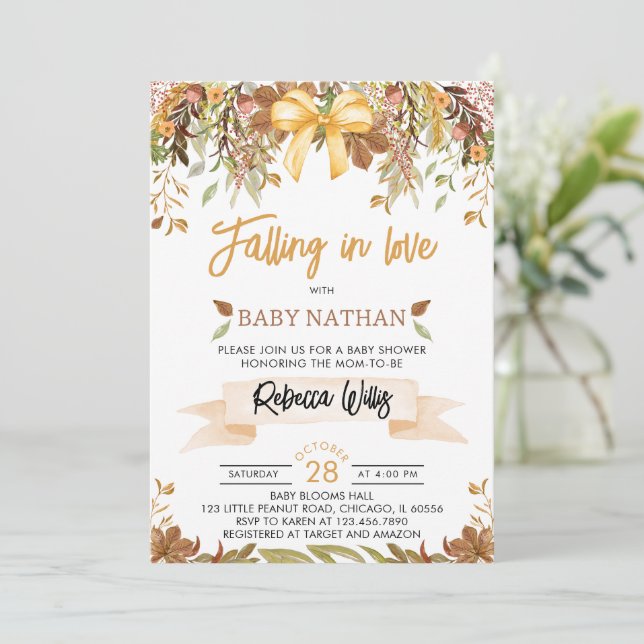 Falling in Love Baby Shower Invitation  (Standing Front)