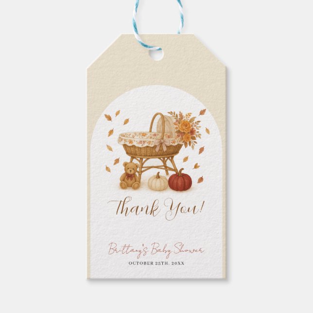 Falling in Love Boho Baby Shower Gift Tag (Front)