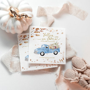 Falling In Love Boy Fall Baby Shower Napkin
