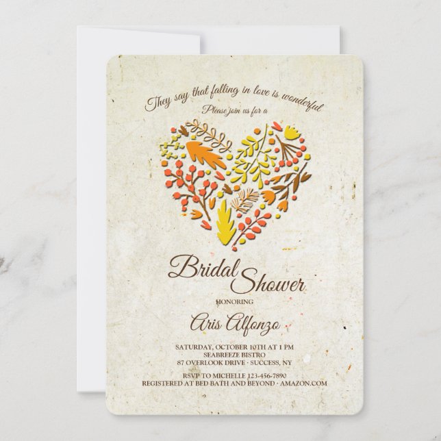 Falling in Love Bridal Shower Invitation (Front)