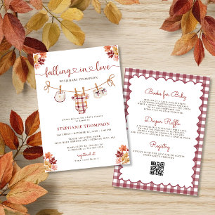 Falling in Love Fall Baby Shower All in One Invitation