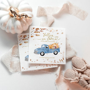 Falling In Love Fall Baby Shower Napkin