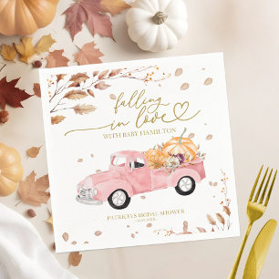 Falling In Love Fall Baby Shower Napkin