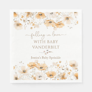 Falling In Love Fall Wildflower Baby Shower  Napkin