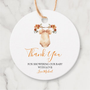 Falling In Love Floral Baby Clothes Baby Shower Favour Tags