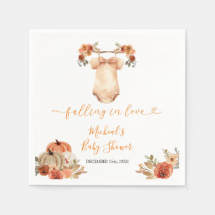 Falling In Love Floral Baby Clothes Baby Shower Napkin