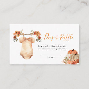 Falling In Love Floral Baby Shower Diaper Raffle Enclosure Card