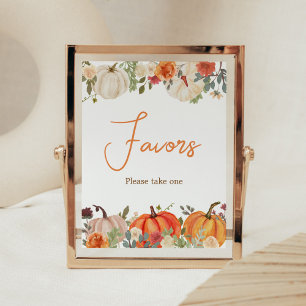 Falling In Love Floral Pumpkin Favours Baby Shower Poster