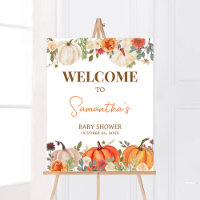 Falling In Love Floral Pumpkin Welcome Baby Shower