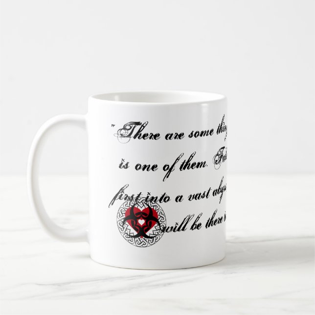 Falling in love is jumping into an abyss coffee mug (Left)