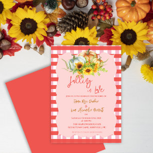 “Falling in Love” Rustic Fall Wedding Invitation