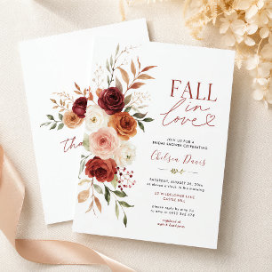 Falling In Love Rustic Floral Burgundy Custom Invitation