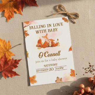 "Falling in Love with Baby" Baby shower invitation