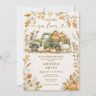 Falling in Love with Baby Farm Baby Shower Invitation