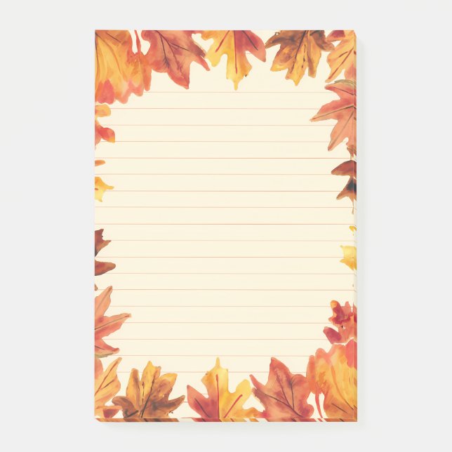 Falling Into Focus: Autumn Leaf Post-it Notes (Front)