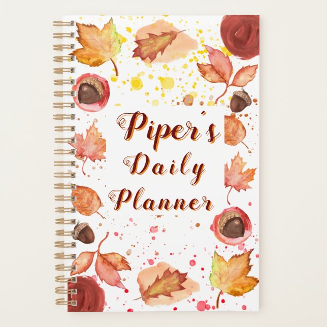 Falling into Fun Personalised Daily Planner (Front)
