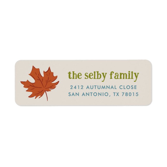 Falling Leaf Autumnal Return Address (Front)