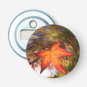 Falling Leaf from a tree in autumn Bottle Opener