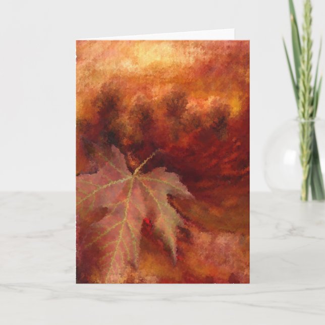 Falling Leaf-Thanksgiving Holiday Card (Front)