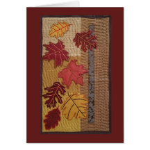 "Falling Leaves" Art Quilt/ Maroon